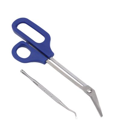 Cuticle Scissor Long Handled Nail Scissors Clippers Ingrown Toenail File Stable Portable Long Handle Toenail Clippers for Elderly for Pregnant Woman for Home Travel(L)