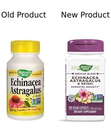 Nature's Way Echinacea, Astragalus & Reishi 1200mg - Vegan Capsules (100 Count) - Buy Online on GoSupps.com