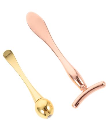 POPETPOP 2 Sets Eye Massage Roller Head T-bar Set Beauty Scoop Under Eye T-Shaped Makeup Sticks Wrinkle Eye Roller Eye Cream Applicator Eye Cream Spoon Care