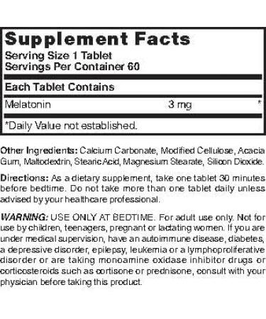 Melatonin Timed Release 3 mg 60 Tabs - Buy Online on GoSupps.com