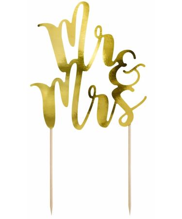Schnooridoo Cake Topper Cake Decorating Cake Decoration Wedding Birthday (Mr. & Mrs. gold)
