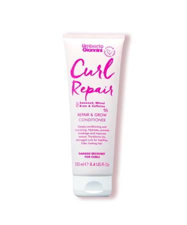 Umberto Giannini Curl Repair Conditioner Vegan & Cruelty Free Repair & Growth Formula with Seaweed Wheat Bran & Caffeine 250 ml