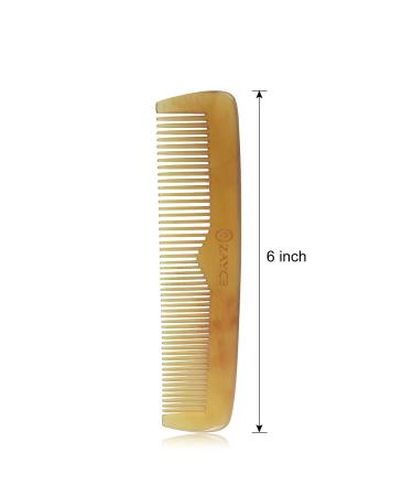 ZAYCB Buffalo Horn Fine Tooth Comb - Anti-Static Hair Styling Detangling Comb for Men, Women, and Kids - Yellow Classic Design - Suitable for All Hair Types - Buy Online on GoSupps.com