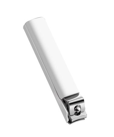 Flat Nail Clippers Simple White Appearance Durable Material Easy to Use Splash-Proof Design