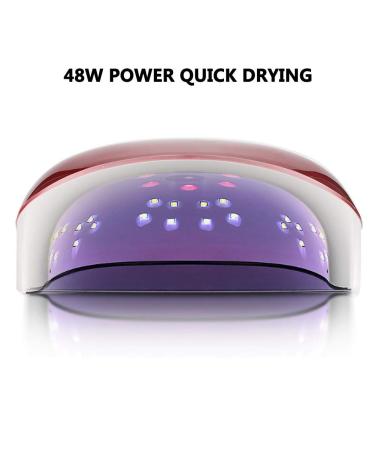 Brnoo UV Lamp Nail Dryer - Portable 48W LED Nail Lamp with 30 Lamps for Semi-Permanent Gel | Professional Nail Dryer with 30s/60s/90s Timer - Perfect for Home & Salon Use - Buy Online on GoSupps.com