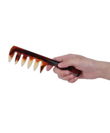 Retro Hairstyle Comb Men's Wide Teeth Resin Comb Anti-static Suitable for Salon and Home Use (2 wide tooth handle models)