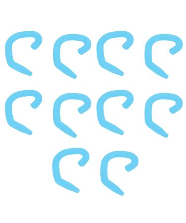 10 Pieces Reusable Childrens Face Shield Ear Hook Flexible and Comfortable Silicone Ear Protector Hook (Light Blue)