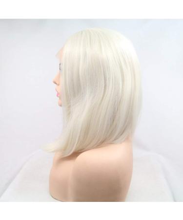 Buy SHIYID White Blonde Short Straight Lace Front Wig - Synthetic Heat Resistant Fiber for Women - Buy Online on GoSupps.com