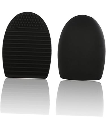 Housoutil Makeup Cleanser Cosmetic Brush Cleaning Tool Silicone Brush Cleaning Mat Silicone Brush Cleaner Glass Nasal Spray Make up Brush Cleaning Pads Travel Accessories Mini medium Black - Buy Online on GoSupps.com