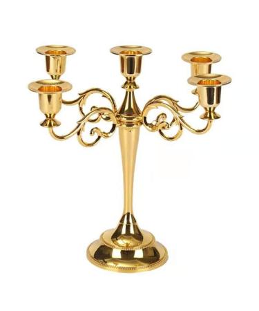 YJ Five Candlesticks Elegant and Stylish Metal Candlesticks Classical High Candlesticks for Home Decor or Weddings or Events or Gatherings