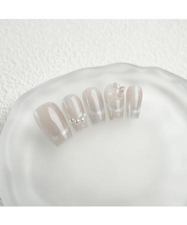 ieron Cat Eyes Cured Nail Wraps Self-Adhesive Gel Nail False Nails with Butterfly Removable Glue on Nails for Girls Glitter Nail Tips (M) - Buy Online on GoSupps.com