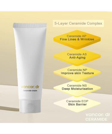 Dr Vancor Ceramide Cream 10000ppm - Korean Glass Skin Moisturizer 60ml | Achieve Radiant Glass Skin - Buy Online on GoSupps.com