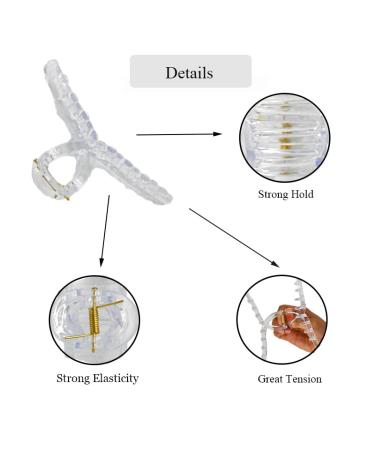 CHAOBANG 4 pcs Transparent Hair Clips - Strong Hold Interlocking Clips for Thick/Fine/Thin Hair - Women's Large and Small Hair Clips - Buy Online on GoSupps.com