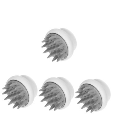 Healvian 4 pieces Shampoo brush hair shampoo hairbrush suction cups shampoo anticaida small hair washer small headwear remove the head shampoo comb shower head massage device sucking groove paragraph 8.00x8.80cmx4pcs whitex4stk