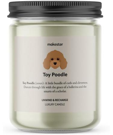 Toy Poodle Candle - 220g Soy Wax with Vanilla Jasmine & Almond - Dog Gift by Makester - Buy Online on GoSupps.com