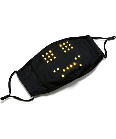 Guanxing LED Voice Activated Light Up Face Mask - USB Rechargeable for Costume, Christmas, Halloween, Party - Black Large - Buy Online on GoSupps.com