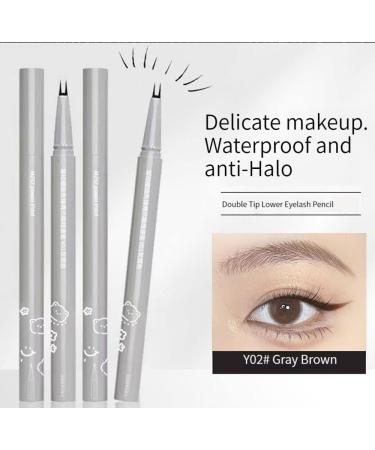 Double Tip Lower Eyelash Pencil Waterproof Super Slim Double-tip Eyelash Pencil Waterproof Liquid Eyeliner (2pcs Brown) 1 count (Pack of 1) - Buy Online on GoSupps.com