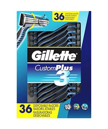 Gillette CustomPlus 3 Disposable Razors 36ct