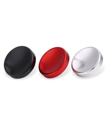 3PCS Camera Button, Aluminium Alloy Shutter Button with Concave Surface, Fits for Cameras with Screw Hole on The Shutter Release Button (Red Black Silver)