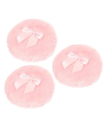 Hohopeti 3 pi ces Lot de Houppettes Moelleuses pour Poudre Corps Fluffy R utilisables avec N ud l gant Applicateur Poudre Sec Maquillage Coton Pur Compact et Confortable