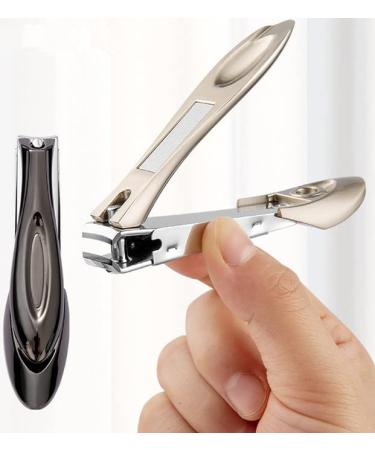 Nail Clipper Zinc Alloy Nail Clipping Multifunctional Wide Jaw Opening Fingernail Clipper with Nail File for Trimming Nails Biack