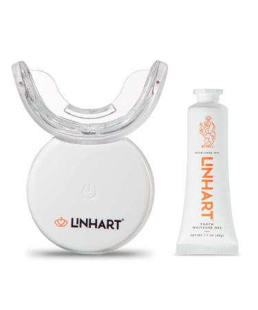 LINHART Teeth Whitening Kit with LED Light with Dental Whitening Gel Syringes and Teeth Whitener Gel with Hydrogen Peroxide - Professional Kit for Teeth Whitening