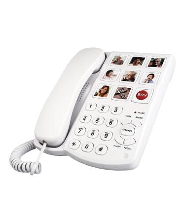 Big Botton Phone for Elderly Corded Telephone Loud for Hard of Hearing Aid with Speaker One-Touch Speed Dial Landline Phone for Dementia Aid Handsfree for Seniors Elderly