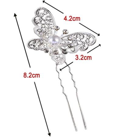XLKJ 20-Piece Wedding Hair Needles Set - Pearl Butterfly Bride Hair Jewelry & Rhinestone U-Shaped Hair Accessories for Stunning Bridal Hairstyles - Buy Online on GoSupps.com