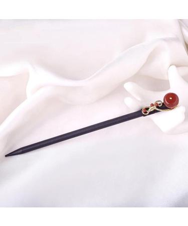 Blue Floral Tassel Hair Stick | Vintage Wooden Hairpin for Wedding Party | Chinese Japanese Hair Accessory - Buy Online on GoSupps.com