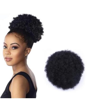 Afro Puff Drawstring Ponytail Synthetic Curly Natural Extension Hairpieces (Black-1) - Buy Online on GoSupps.com