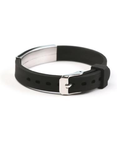 Type 2 Diabetes Medical Alert ID Bracelet - Black Stainless Steel & Silicone Wristband for Men & Women | International Shipping - Buy Online on GoSupps.com