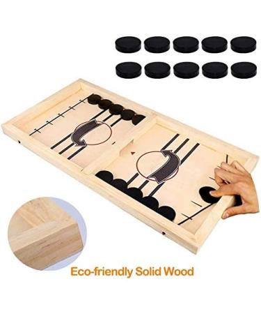 Moopok Fast Sling Puck Wooden Hockey Game | Desktop Battle Table Game for Adults and Kids - Family Fun - Buy Online on GoSupps.com
