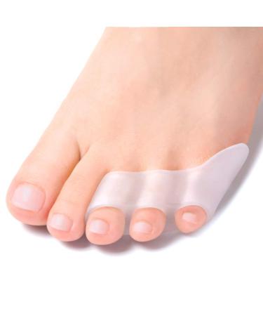 Welnove 8Pcs Gel Pinky Toe Separator Three-Holes Gel Toe Separators for Curled Pinky Toes Overlapping Toe Blisters Pain Relief from Friction