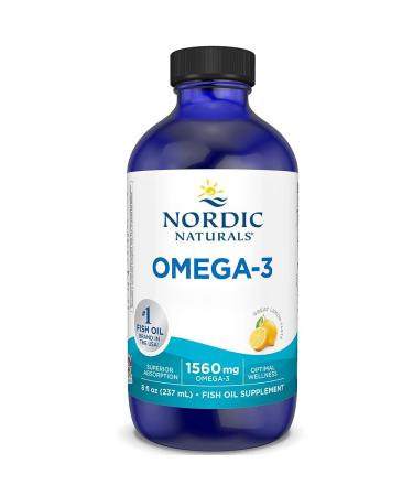 Nordic Naturals Omega-3 1560mg Omega-3 Fish Oil with EPA and DHA 236 ml Lemon Taste Lab Tested Soy Free Gluten Free Non-GMO
