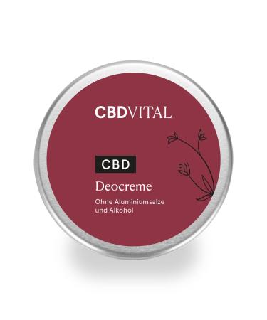 CBD Deocreme Aluminum-Free Deodorant 100 mg Cannabidiol (CBD) with 100% Natural Ingredients Organic Natural Cosmetic Product with Calendula Mild Citrus Scent