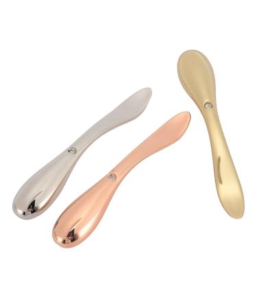 3 Pieces Zinc Alloy Cosmetic Spatula Set - Reusable Mini Makeup Spoons for Lotions & Moisturizers | Skincare Tools - Buy Online on GoSupps.com