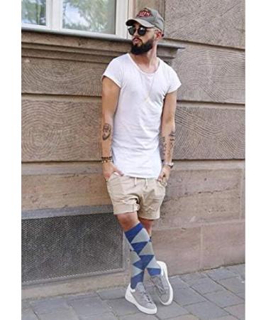ZLYJ Colorful Knee High Socks for Men & Women - 2 Pairs Patterned Sports & Travel Socks in Khaki - Buy Online on GoSupps.com
