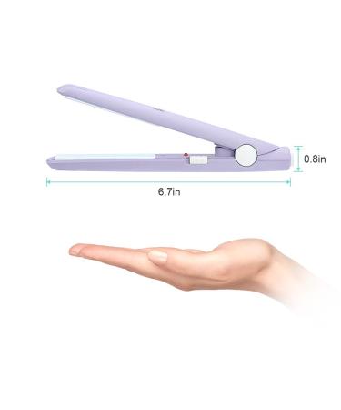 Mini Hair Straightener Travel Flat Iron - 2 in 1 Portable Ceramic Curler with 190 Smart Temperature for Salon Quality Curls & Straight Hair (Purple - Buy Online on GoSupps.com
