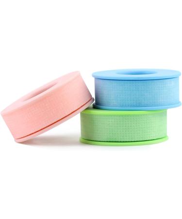 Obeyalash 3 Rolls Lash Extension Tape Eyelash Tape for Lash Extensions Micropore Tape Silicone Gel Tape Green Blue Pink Medical Tape for Lashes Makeup Wound Care Sensitive Skin - Buy Online on GoSupps.com
