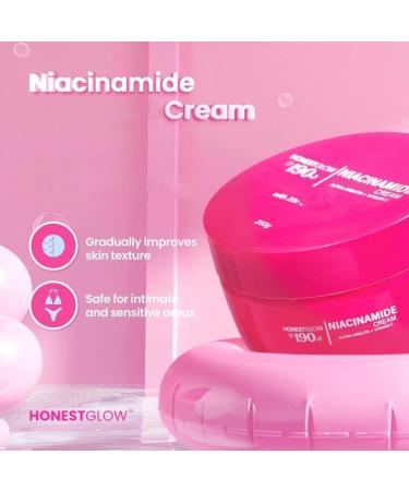 HONESTGLOW 190 Niacinamide Cream with Alpha Arbutin & Vitamin E 250g | Daily Moisturizing Cream for Smooth and Even-Looking Skin | Gentle Formula for Face and Body - Buy Online on GoSupps.com