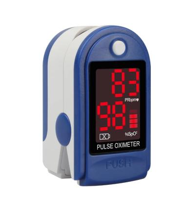 Fingertip Pulse Oximeter Batteries and Lanyard Included CE and FDA Approved Blood Oxygen Saturation Monitor with LED Display Blood Oxygen Monitor Finger Pulse Oximeter (Blue)