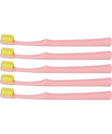 Verdant Touch Soft Toothbrush 5 Pack - Practical Interdental & Comfortable Pink Bathroom Brush for Optimal Oral Care - Buy Online on GoSupps.com
