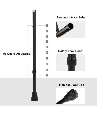 Forearm Crutches Adjustable Lightweight Adults Ergonomic Forearm Canes Aluminum Crutches for Walking Suitable for The Elderly Disabled Walkers (Color : Black Size : 1 Count) Double The Comfort ( Black 2 counts - Buy Online on GoSupps.com