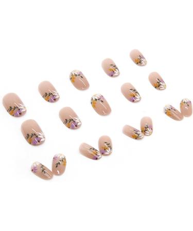 Rainbow Swirl Square False Nails Short 24Pcs - Cute Press on Nails with Glue - Pastel Stick on Nails - Nail Art Set (#XH) - Buy Online on GoSupps.com