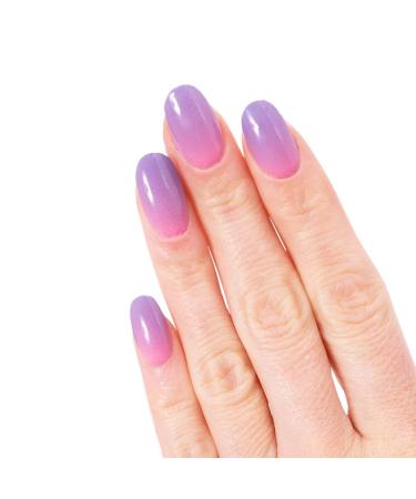 Glamsy nail film mermaid " color gradient pink purple nail wraps long adhesive 24 self-adhesive ultra-thin nail foils in different sizes