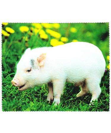 Motif microfibre cloth with animal motif - pig - glasses cleaning cloth - 15x18cm