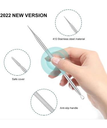 Blackhead Remover Set - Stainless Steel Pimple Extractor Tool for Safe Blemish and Blackhead Removal - Buy Online on GoSupps.com