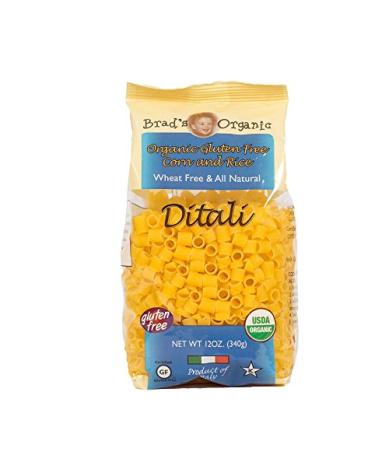 Brad's Organic Gluten Free Rice Pasta, Ditali, 12 Ounce