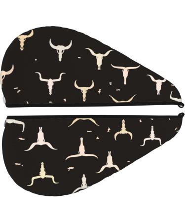 Super Absorbent Cow Skulls Microfiber Hair Towel | Quick Dry Coral Velvet Wrap for Long Curly Thick Hair - Buy Online on GoSupps.com