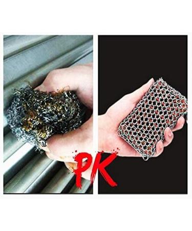 Chain Iron Scrubber with Silicone Insert - Cast Iron & Stainless Steel Cleaner for Pans & Cookware - Dishwasher Safe Kitchen Tool (Red) - Buy Online on GoSupps.com